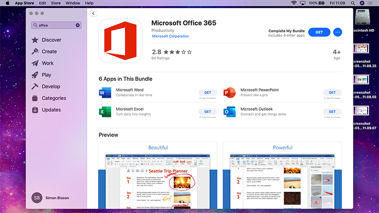 Microsoft office for mac download app store